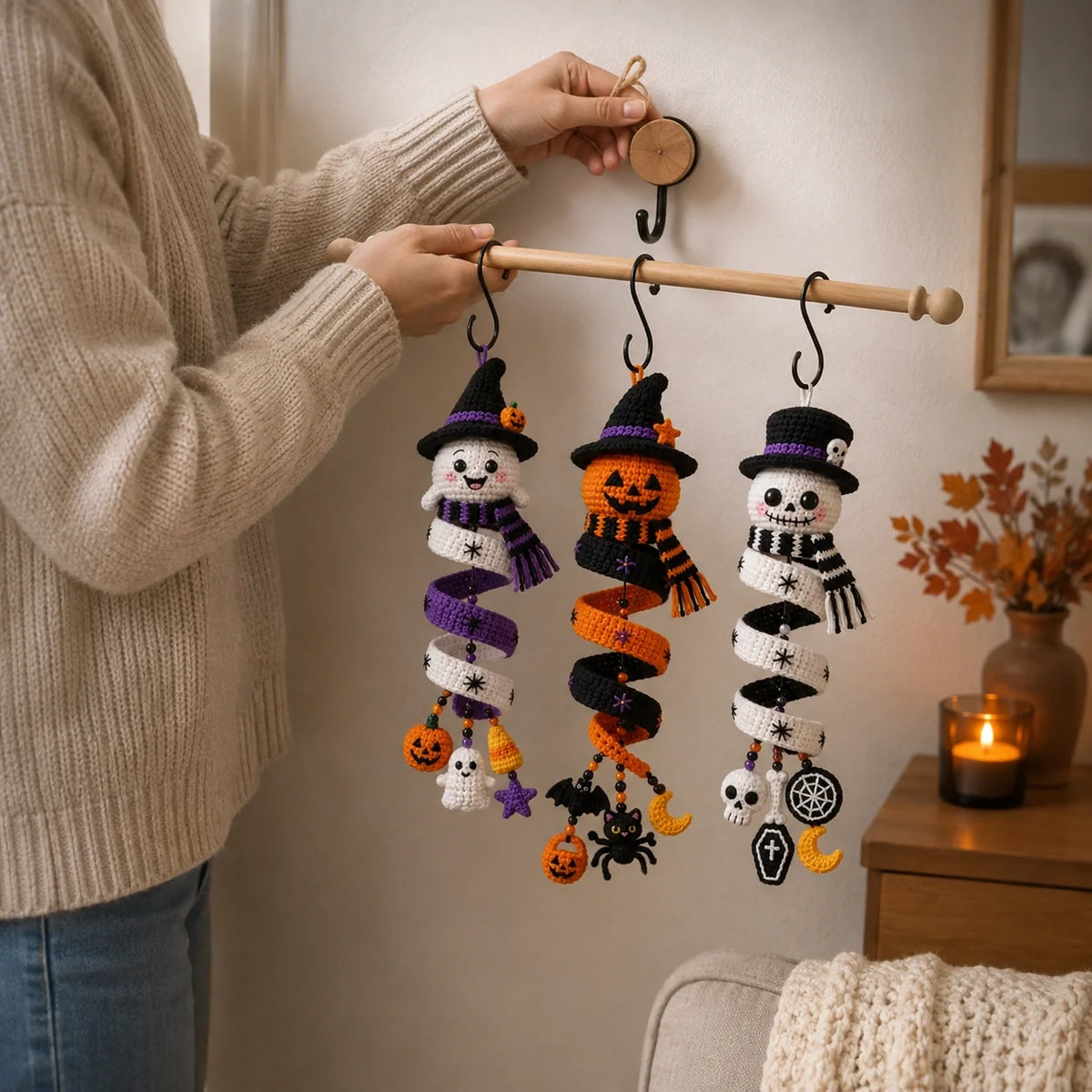 Halloween Crochet Spiral Decorations Trio Pattern ππ»