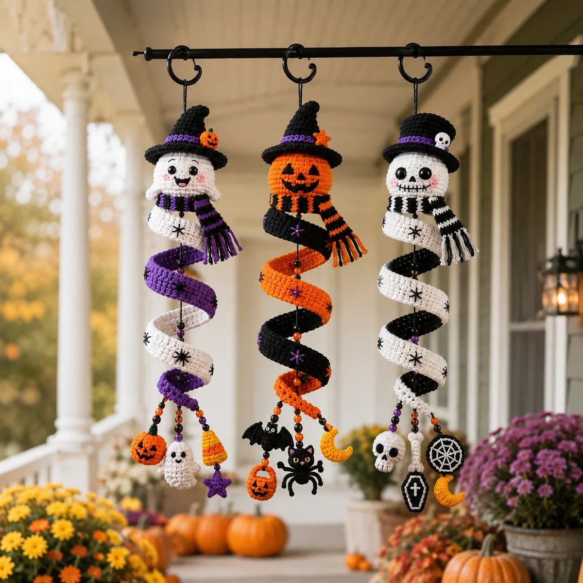 Halloween Crochet Spiral Decorations Trio Pattern ππ»