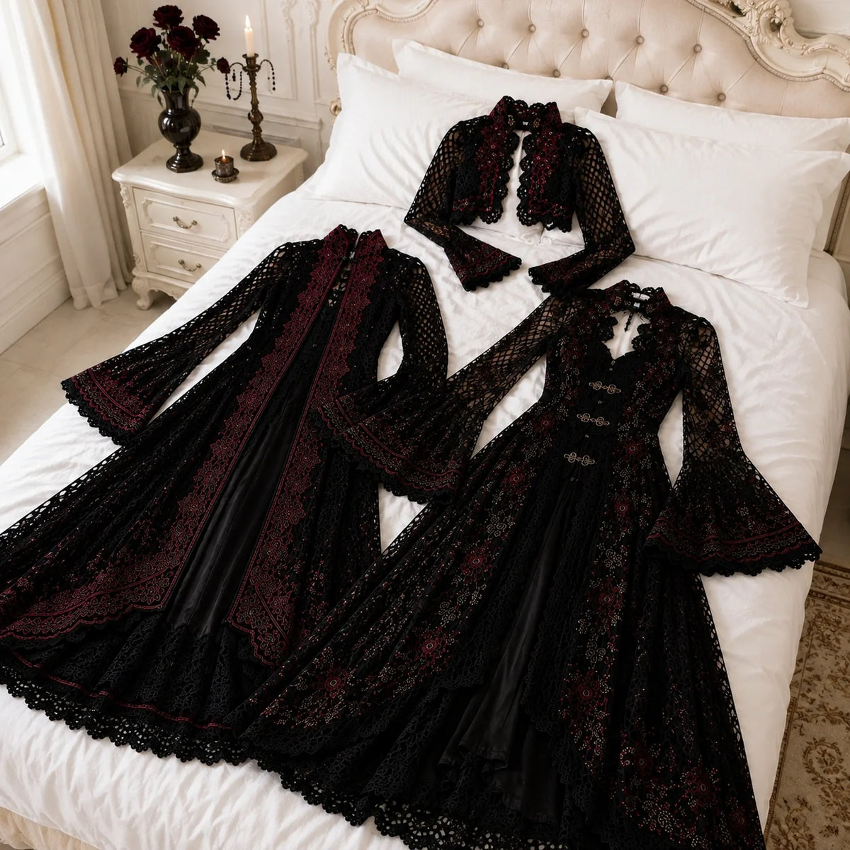 Gothic Crochet Dress Pattern - 3 Victorian Dresses, All Sizes