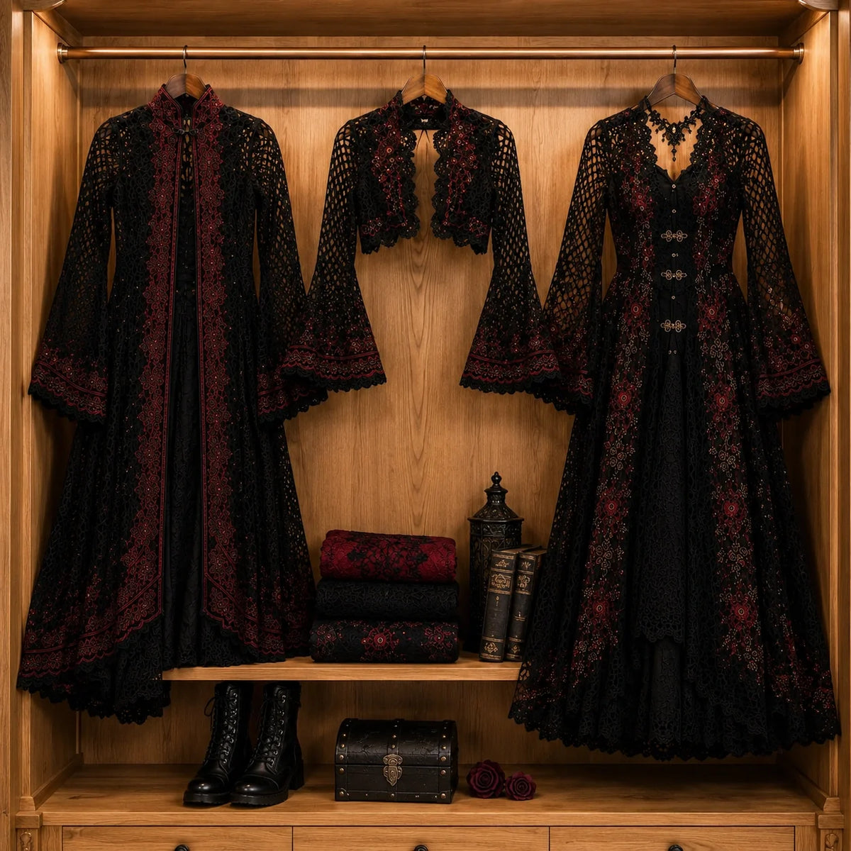 Gothic Crochet Dress Pattern - 3 Victorian Dresses, All Sizes