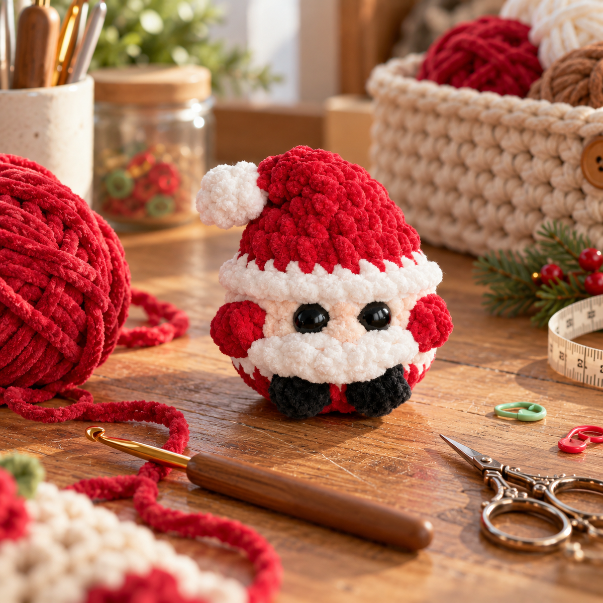 No-Sew Christmas Amigurumi Trio