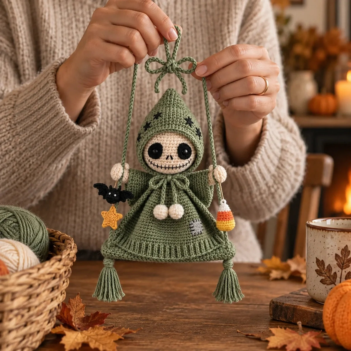 Swinging Skeleton Doll Crochet Pattern β Halloween Amigurumi