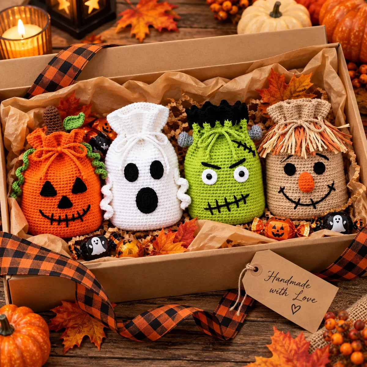 Crochet Halloween Treat Bag Pattern Set β 4 Spooky Designs