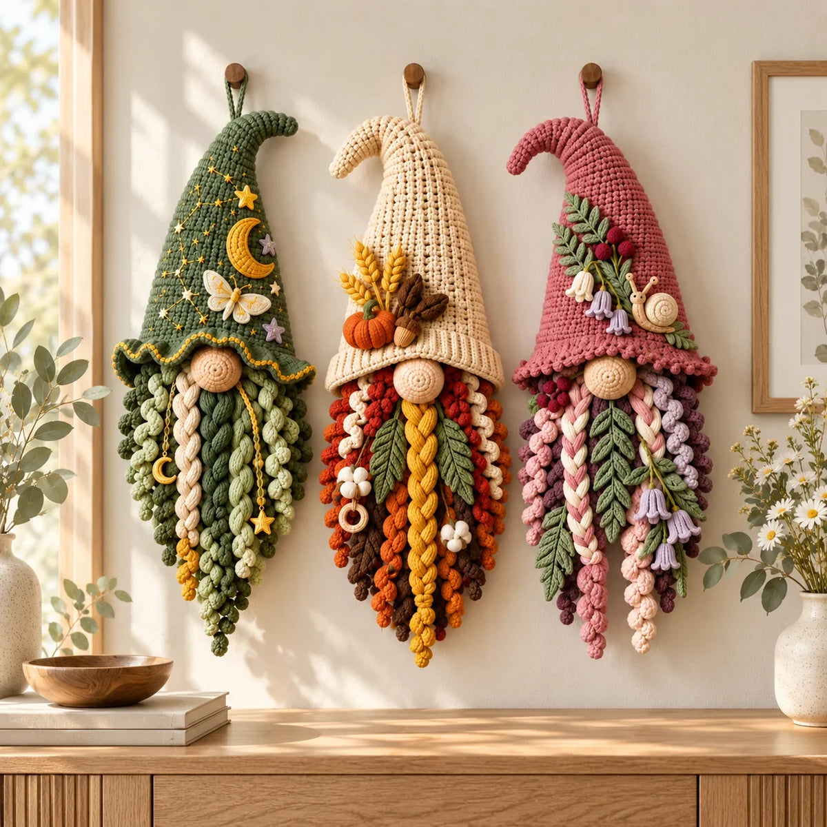 Crochet Gnome Wall Hangings β 3 Seasonal Patterns