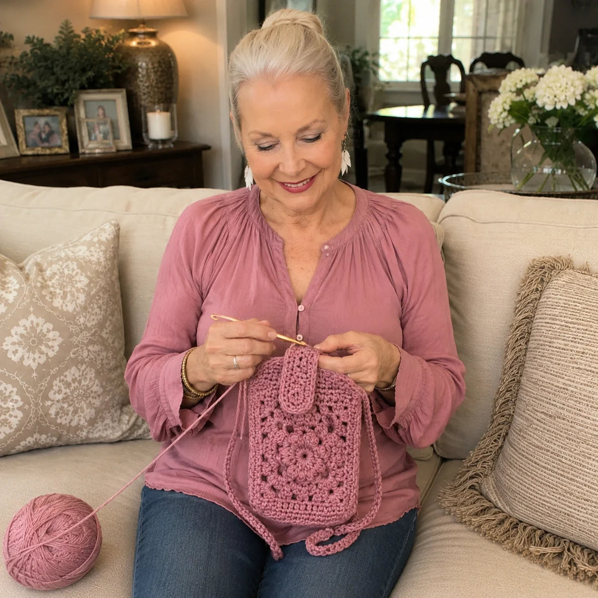 Cute Crochet Phone Bag with Pocket