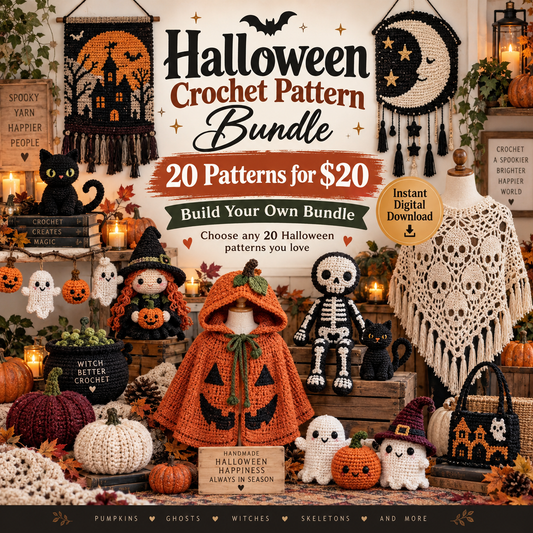 🎃 Halloween Crochet Pattern Bundle: 20 Patterns for $20