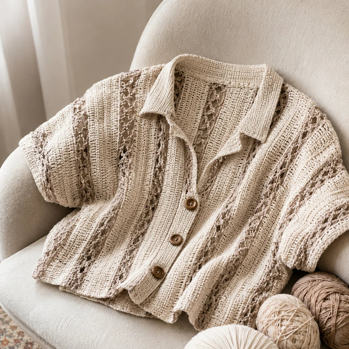 Calad Shirt Crochet Pattern - Lightweight Summer PDF, XS-5XL