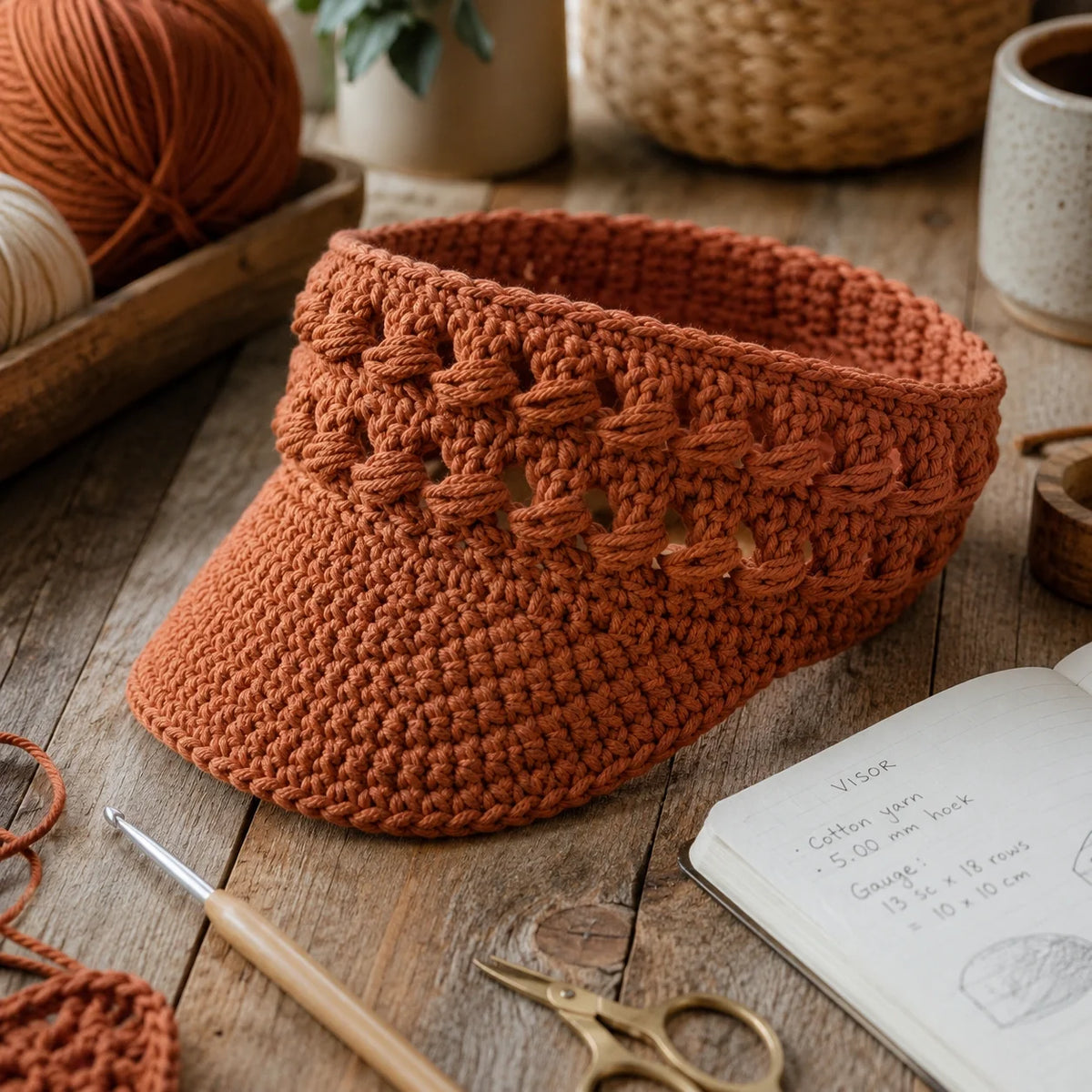Braided Sun Visor Crochet Pattern - Headband