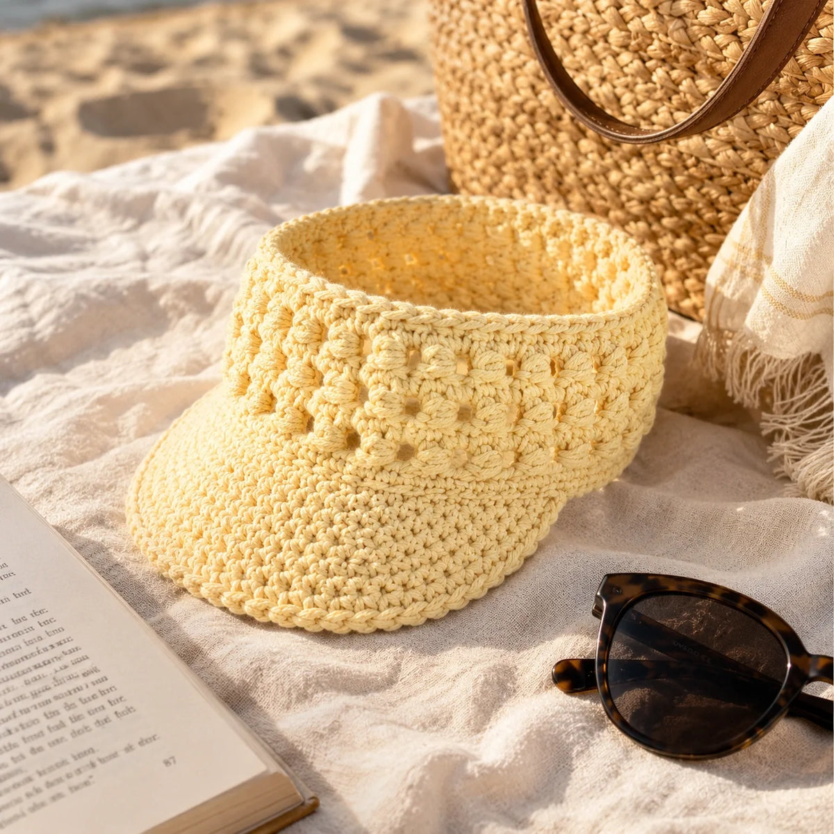 Braided Sun Visor Crochet Pattern - Headband