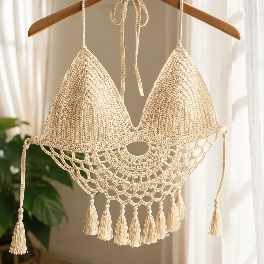 Maia Crochet Crop Top Pattern - Boho Festival PDF, XS-XL