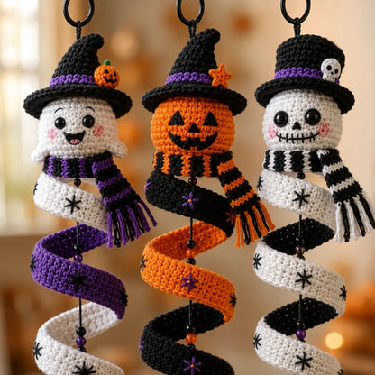 Halloween Crochet Spiral Decorations Trio Pattern 🎃👻