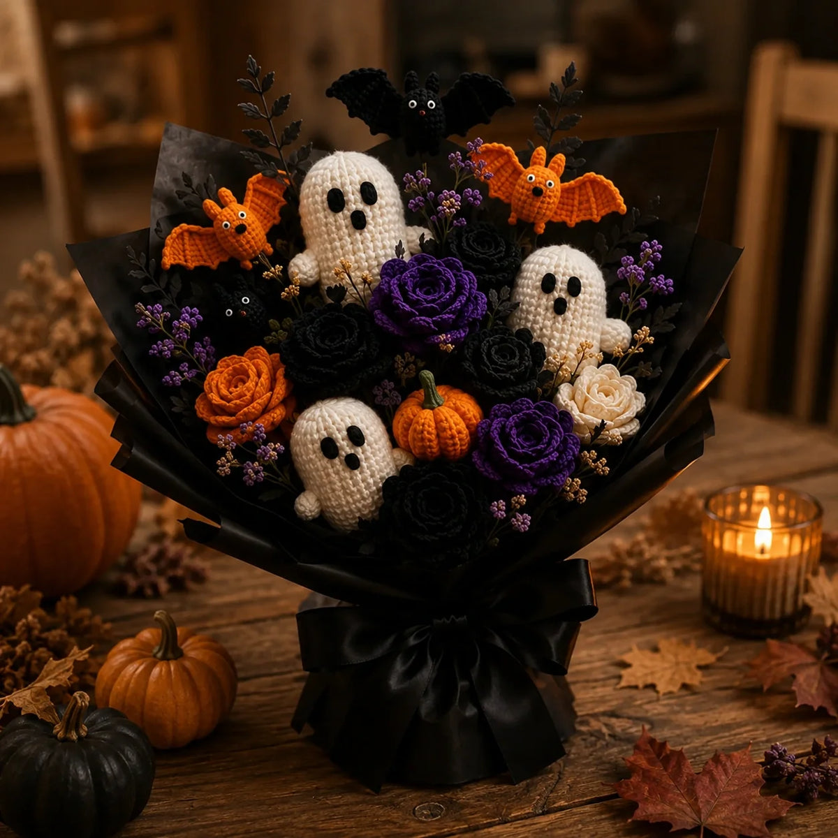 Halloween Crochet Bouquet Pattern 🎃👻 - Ghost, Bat, Pumpkin
