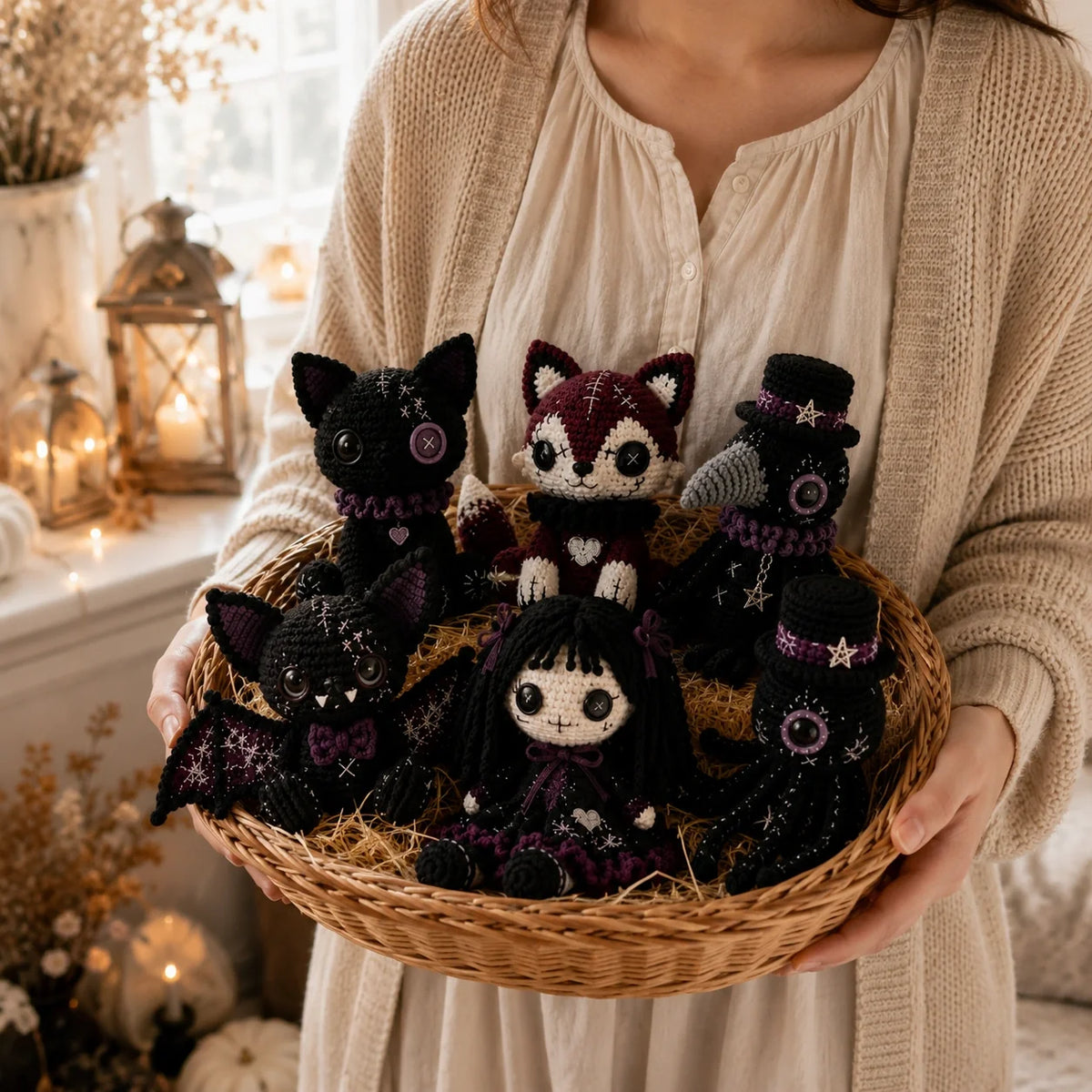 Halloween Gothic Dolls – Amigurumi 5 in 1 Crochet Pattern