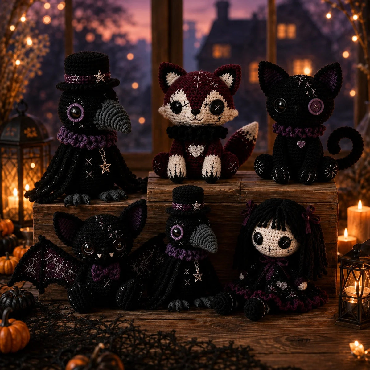 Halloween Gothic Dolls – Amigurumi 5 in 1 Crochet Pattern