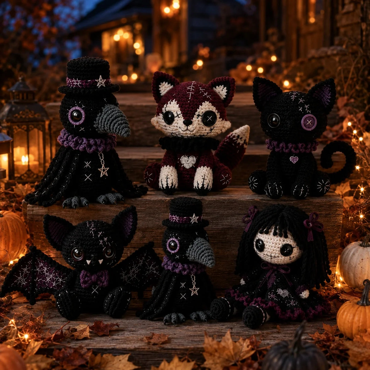 Halloween Gothic Dolls – Amigurumi 5 in 1 Crochet Pattern