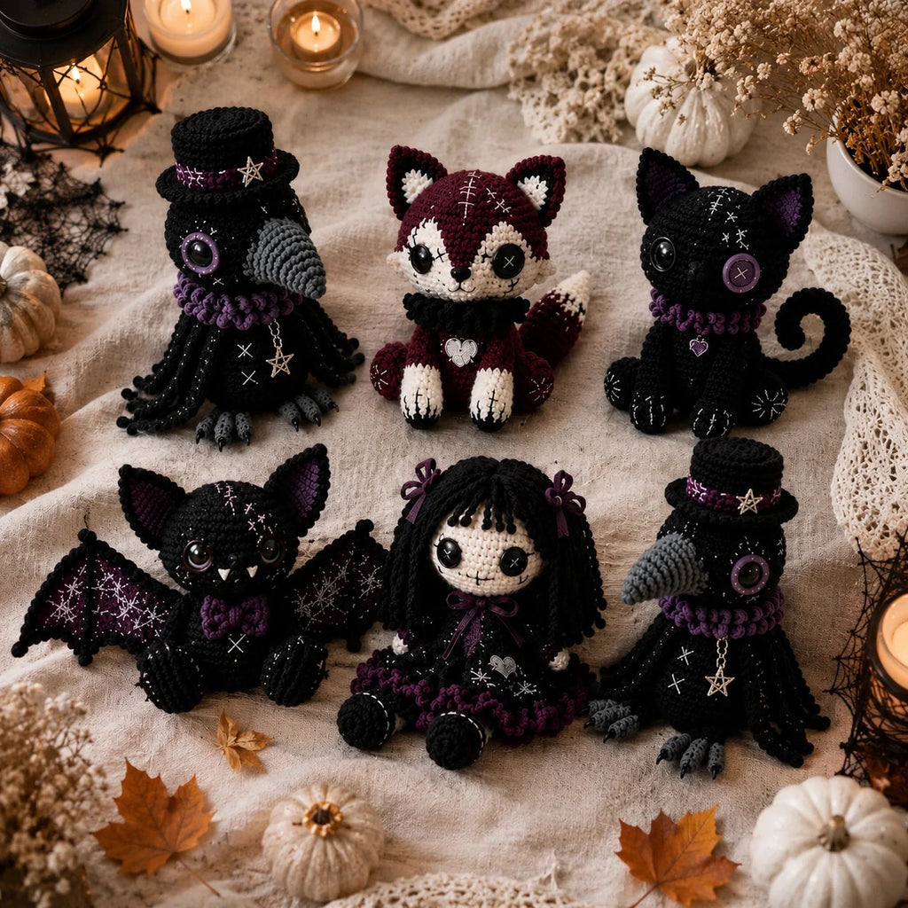 Halloween Gothic Dolls – Amigurumi 5 in 1 Crochet Pattern