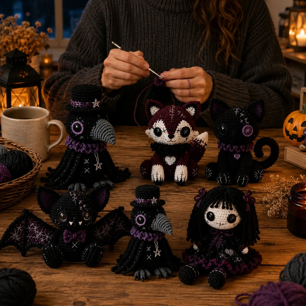 Halloween Gothic Dolls – Amigurumi 5 in 1 Crochet Pattern