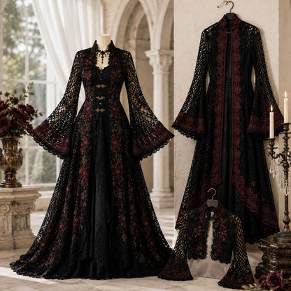 Gothic Crochet Dress Pattern  - 3 Victorian Dresses, All Sizes