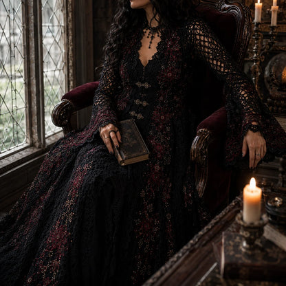 Gothic Crochet Dress Pattern  - 3 Victorian Dresses, All Sizes