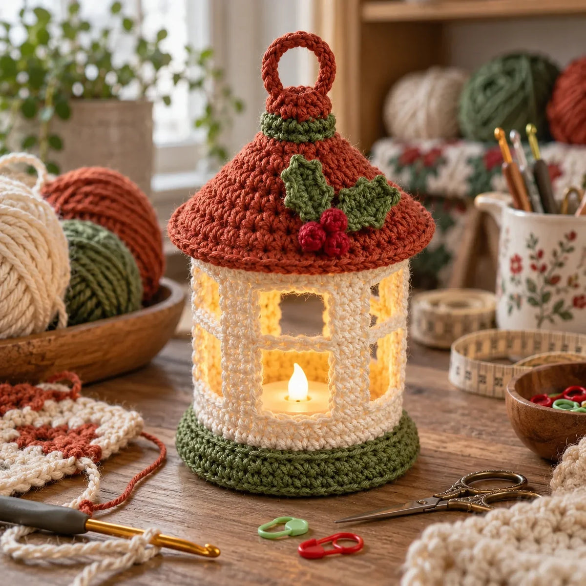 Mini Christmas Lantern Crochet Pattern