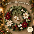 Poinsettia Christmas Wreath Crochet Pattern