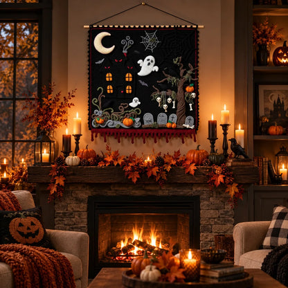 Haunted Hollow Crochet Wall Hanging Pattern – Halloween Tapestry