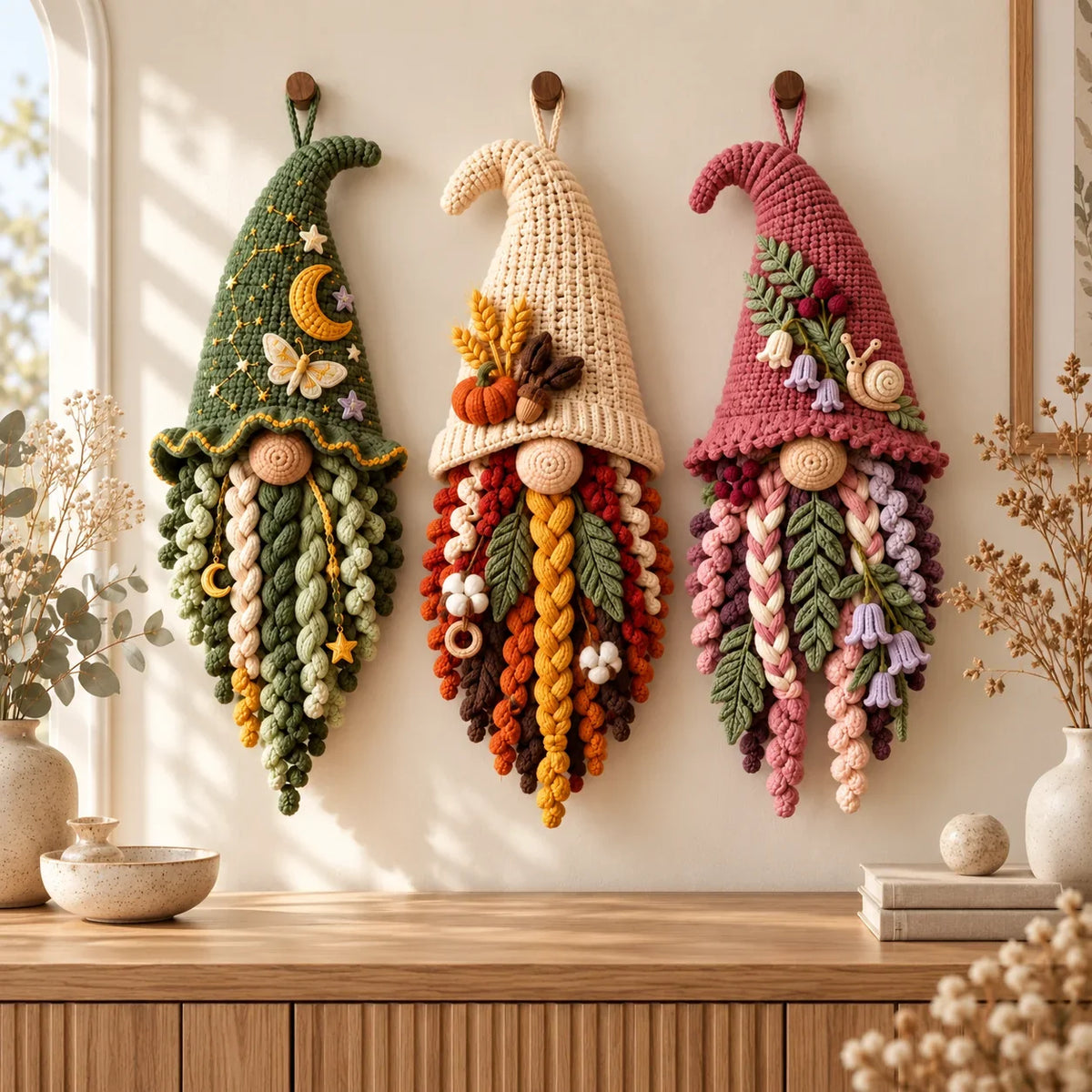 Crochet Gnome Wall Hangings — 3 Seasonal Patterns