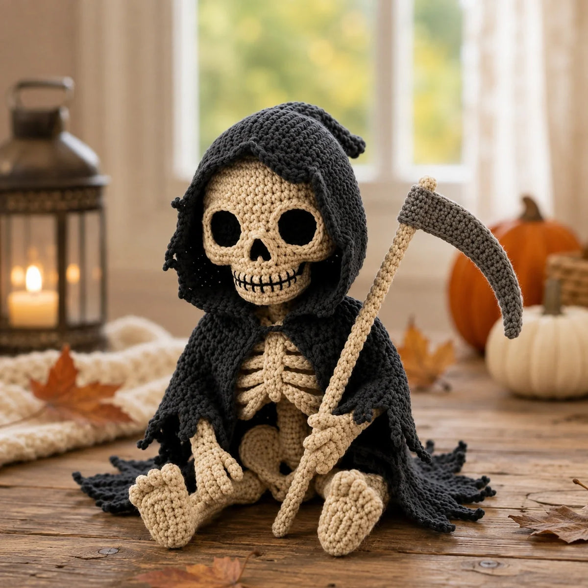 Grim Reaper Amigurumi Crochet Pattern - Skeleton Doll