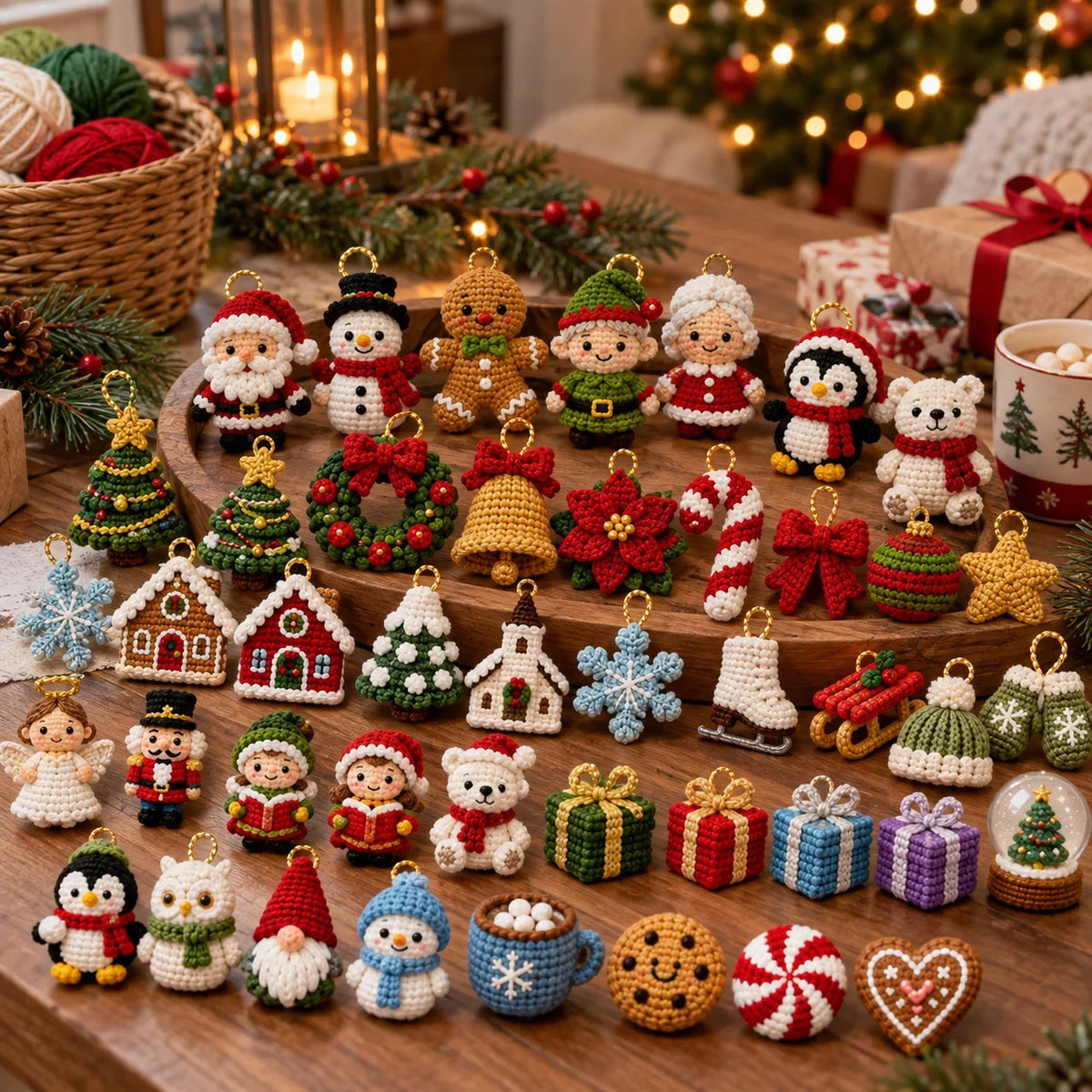 50 Mini Christmas Crochet Ornaments - Amigurumi Patterns
