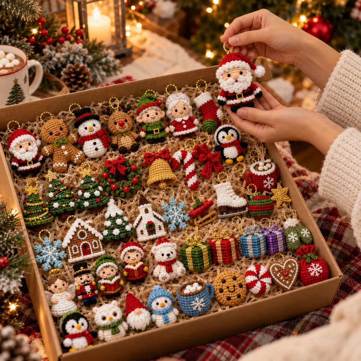 50 Mini Christmas Crochet Ornaments - Amigurumi Patterns