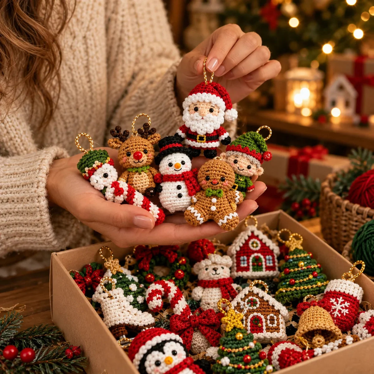 50 Mini Christmas Crochet Ornaments - Amigurumi Patterns