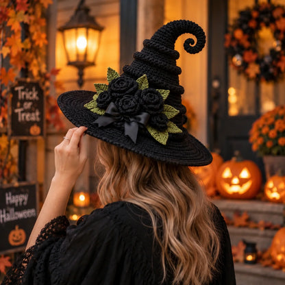 Witch Hat Crochet Pattern - Halloween Spiral Hat