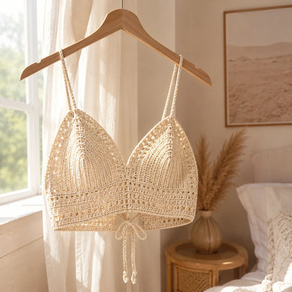 Jessie Bralette Crochet Pattern – Easy Custom-Fit Crop Top PDF, Size Inclusive