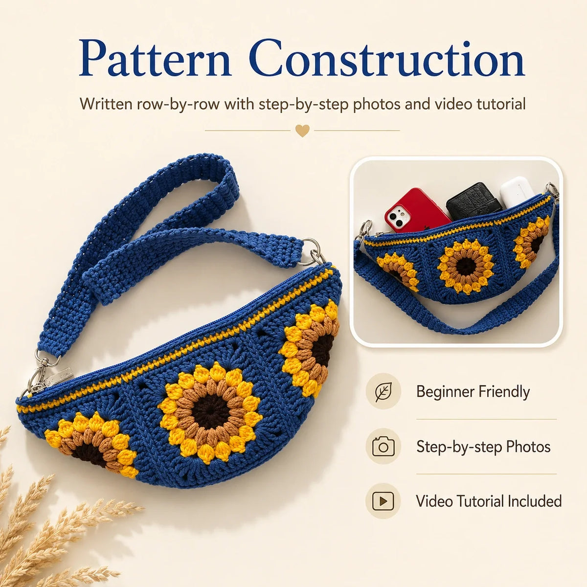 Sunflower Sling Bag Crochet Pattern