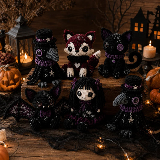 Halloween Gothic Dolls – Amigurumi 5 in 1 Crochet Pattern