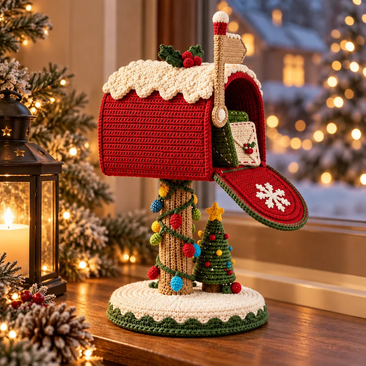 Crochet Christmas Mailbox Pattern - Santa Stop Here Amigurumi
