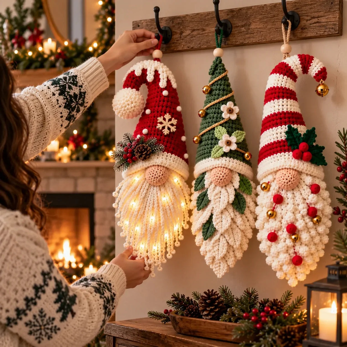 Crochet Christmas Gnome Pattern Set - 3 Amigurumi Santa