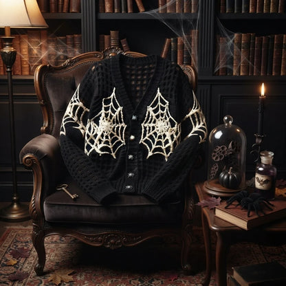 Spiderweb Crochet Top Pattern - Gothic Halloween Cardigan PDF, XS-5XL