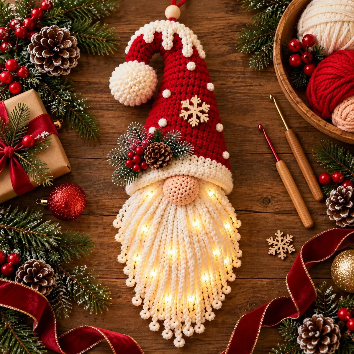 Crochet Christmas Gnome Pattern Set - 3 Amigurumi Santa